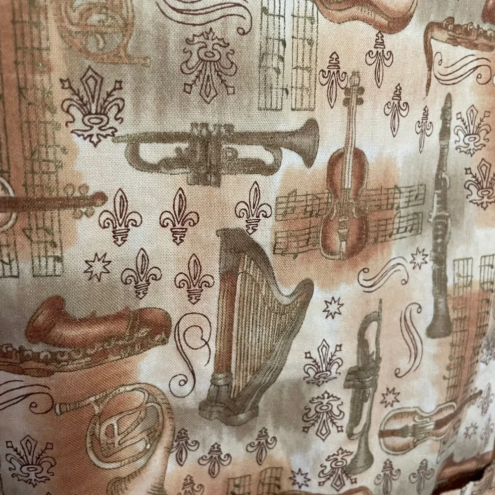 Women's Musical Instrument Print kitchen Apron Adjustable Neck Tie Waist‎ Baking